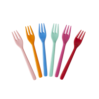 Set of 6 Melamine Forks Choose Happy Colours Collection Rice DK